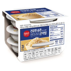 햇반 현미귀리곤약밥, 150g, 3개