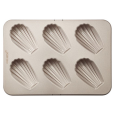 CHEFMADE 學廚 香檳金6連瑪德蓮蛋糕模 WK9029, 1個