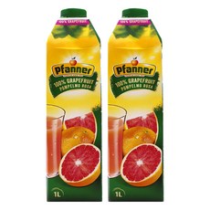 Pfanner 粉紅葡萄柚汁, 2個, 1L