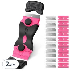 Cozy Moment 2合1多用途刮刀/除膠器 + 20入補充刀片 粉紅色, 2套