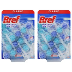 Bref 妙力 強力馬桶芳香清潔球 藍色 海洋香氛 3個, 2組, 150g