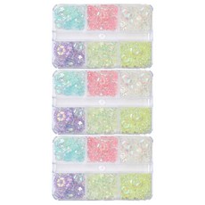 珠飾花朵水鑽組 KN-S2052, 混色, 3個