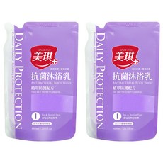 美琪抗菌沐浴乳補充包，鳶尾花與巴特梨，含天然萃取植物精油，600ml, 2包