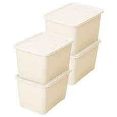 가쯔 국내 제조 마카롱 리빙박스, 아이보리, 120L, 4개