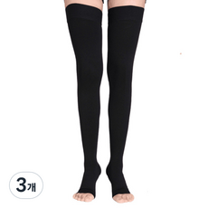 Huespert 無足大腿型壓力襪 黑色 SA151, 3個
