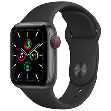 Apple 애플워치 SE, 40mm, GPS+Cellular, 알루미늄, 스페이스 그레이 / 블랙 스포츠 밴드