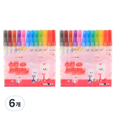 morning glory 12色水性簽字筆, 6個, 粉紅色