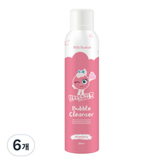 밀크바오밥 베이비앤키즈 버블 바디클렌저 핑크 딸기향, 6개, 200ml