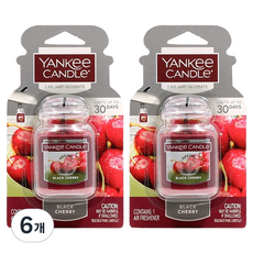 YANKee CANDLe Car Jar Ultimate 車用芳香劑, 6個, 黑櫻桃