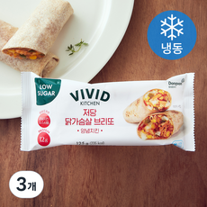 비비드키친 저당 닭가슴살 브리또 양념치킨 (냉동), 125g, 3개, 1개입
