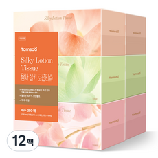 탐사 실키 천연펄프 로션티슈, 12팩, 250매