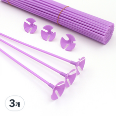 마켓감성 마카롱 풍선 홀더 핸드 스틱 42cm 100p, 보라, 3개