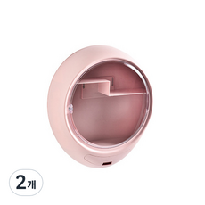 다퍼남 BANYO 무타공 벽걸이 화장품 정리함, 핑크, 2개