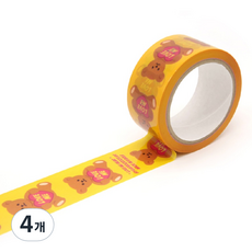 아프로캣 스마일시리즈 박스테이프 48mm x 40m, 러브미곰, 4개