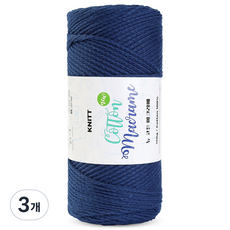 니뜨 뉴 코튼 마크라메 뜨개실 150g, 3개, 21네이비블루