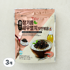 광천 맛있는 참기름 새우멸치 자반볶음, 3개, 40g