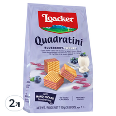 Loacker 萊佳哈斯 威化方形餅 藍莓優格, 110g, 2個
