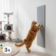 펫코노미 고양이 부착식 수직형 카페트 스크래쳐, 그레이, 3개