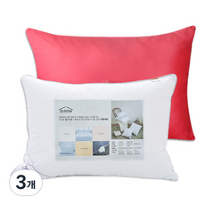 아임리빙 호텔용 퓨어소프트터치 다운필 베개솜 + 베개커버 세트, 스트로베리, 3개