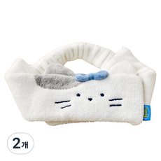 BUTTERSHOP Shop All Day 牛奶貓魔鬼氈洗臉髮帶 FREE, 2個, 白色