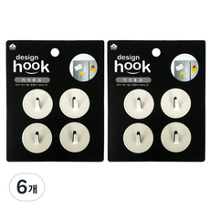 BNG 자석 후크 원형 4p, 6개, 화이트