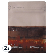 모모스커피 에스쇼콜라 시그니처 블렌드 원두, 홀빈(분쇄안함), 200g, 2개