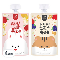리틀스푼 과일 인더 퓨레 100g + 오트밀 인더 퓨레 100g 세트, 과일+오트밀, 4세트