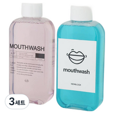 newnlook 韓國製便攜式漱口水補充瓶 2入 + 貼紙 2入 組, 3套, 透明