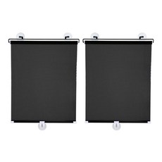 小麥購物 自動伸縮遮陽簾 G281 125 x 45cm 231g, 黑色, 2個