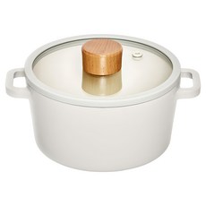 klina LUA系列 IH電磁爐適用 雙耳湯鍋 奶油白, 16cm, 1個