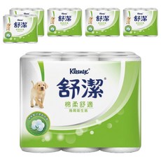 Kleenex 舒潔 棉柔舒適捲筒衛生紙 300張, 12捲, 6袋