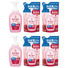 SARAYA arau.baby 愛樂寶寶貝 AR無添加奶嘴奶瓶泡泡500ml + 補充450ml x 2, 2組, 450ml