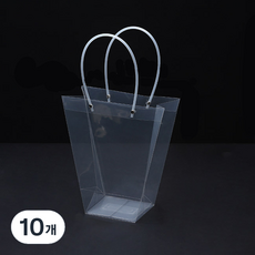 미화부장 PVC 비닐 꽃다발 화분 식물 선물 케이크 포장 투명 긴 대형 쇼핑백, 01 사다리꼴 소, 10개