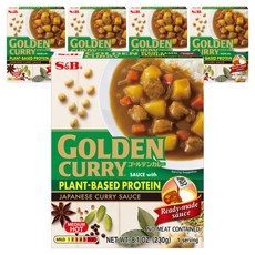 에스비 에스앤비 골든카레소스 위드 플랜드 베이스 프로틴 중간 매운맛, 230g, 5개