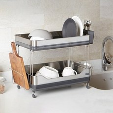 Hanssem 現代鋼製餐具烘乾機 2 級, 2層, 銀色 + 炭灰色, 1個