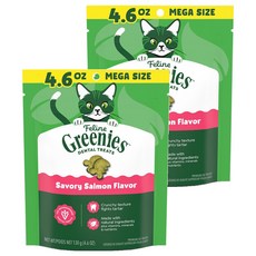 그리니즈 고양이 필라인 구강관리 스낵, 연어, 130g, 2개