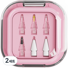 NUART Apple Pencil 相容替換日常包筆尖6件組, 粉紅色, 2套