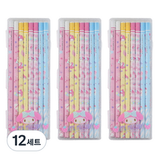 산리오캐릭터즈 8본 연필 케이스 마이멜로디 B, 핑크, 12세트