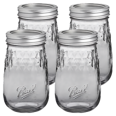 Ball 梅森 玻璃梅森罐 窄口晶鑽 61199 1.3kg 16oz, 473ml, 4個