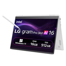 LG전자 2026 그램 Pro 360 AI 16 코어Ultra5 방문설치, 에센스 화이트, 512GB, 16GB, WIN11 Home, 16T95TP-KA5WK