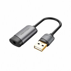 VEnTIOn 威迅 CDJ系列 USB轉3.5mm音頻轉換器, USB外置聲卡金屬款0.15米（美國標準）, 1個