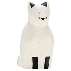 T-Lab. 手刻原木小動物 日本設計, 狐狸 白色 + 黑色