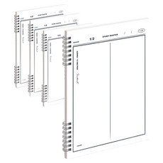 MUNID IS SPRING 雙欄數學練習本, 白色, 4本
