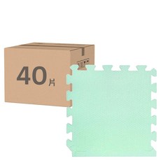 環保無毒 防滑EVA巧拼地墊 32 x 32 x 1cm 粉綠色, 1組