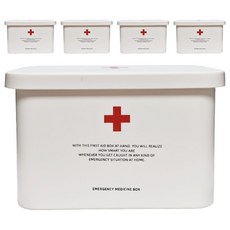 SHIMOYAMA 手提式雙層保健/急救藥箱, 居家外出必備, 雙層收納設計, 不含急救用品, 5個