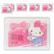 Hello Kitty 凱蒂貓 彩妝棉花棒 200支, 6個, 1組