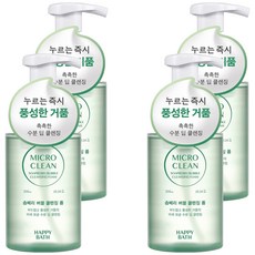 해피바스 마이크로 클린 솝베리 버블 클렌징폼, 4개, 300ml