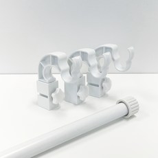 Kamsungnamja 免鑽孔掛勾 版本5 3入 + 窗簾桿 25mm 配件組, 白色