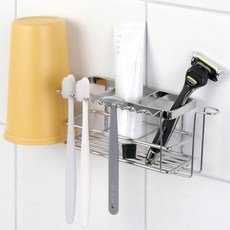 Tamsaa 無痕黏貼式牙刷置物架, 銀色, 1個