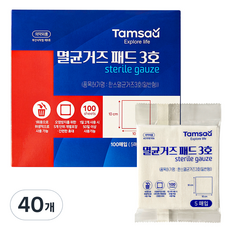 탐사 멸균 거즈 패드 3호 10 x 10 cm, 5개입, 40개